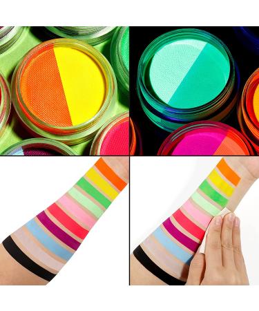 10 Color Water Activated UV Glow Neon Eyeliner Cake Paint for Costume Halloween Makeup - Buy Online on GoSupps.com