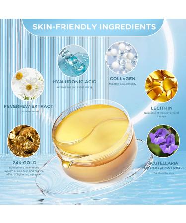 Arsh ge Under Eye Patches (30 Pairs) - 24K Gold Collagen Hyaluronic Eye Gel Pads for Dark Circles & Puffiness - Anti-Aging Eye Mask with Rose Extract - Reduce Wrinkles & Eye Bags - 12.30 Fl Oz - Buy Online on GoSupps.com