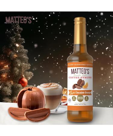 Matteo's Barista Style Sugar-Free Coffee Syrup Chocolate Orange Flavor Zero Calories and Sugar Keto Friendly Ideal for Lattes Cappuccinos Espresso Americano Indulgent Taste 25.4 Oz 1-Pack 750 ml (Pack of 6) - Buy Online on GoSupps.com