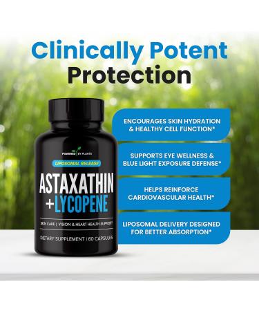 Liposomal Astaxanthin 24mg + Lycopene 50mg 60 Capsules | Potent Antioxidant for Eye Skin Heart & Immune Support | Natural MicroAlgae + Carotenoids Complex | Superior Absorption | 2-Month Supply - Buy Online on GoSupps.com