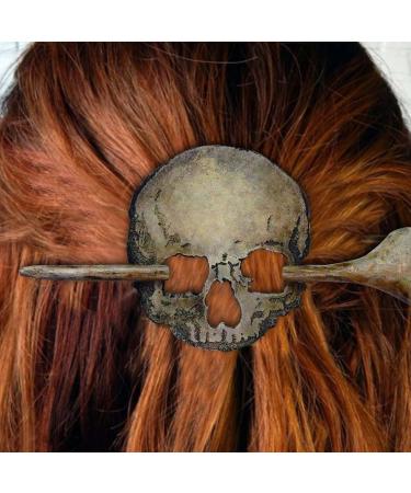 Skull Hair Pin for Woman Halloween Retro Plating Hairdressing Skull Hair Clip Gothic Halloween Hair Accessories for Party Makeup Cosplay Costume Goth Hair Clips - Buy Online on GoSupps.com