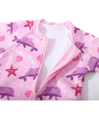 Swimbubs Baby Swimming Warm Suit | Boys Fleece Lined Wetsuit | Girls Swimsuit 3-6 Months | Pink Dolphin - Buy Online on GoSupps.com