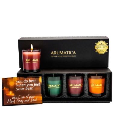 ARUMATICA Premium Aromatherapy Candles | Scented Candle Gift Set for Women | Bath Candles for Tub Relaxation | Aromatherapy Gifts for Women | Stress Relief - Self Care Gifts for Women (4 Pk 20 oz)