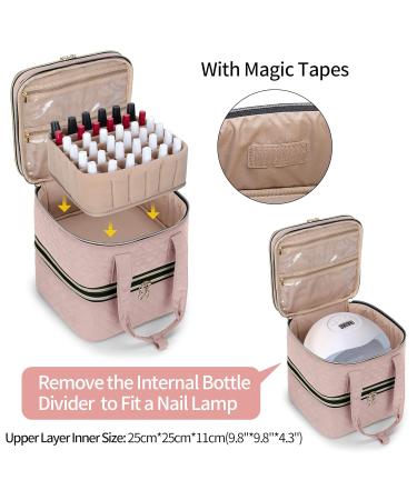 YARWO Nail Polish Organizer Case - Holds 72 Bottles - Dusty Rose - Detachable Storage Bag - for Nail Polishes and Nail Art Tools - Bag Only Patent Pending - Buy Online on GoSupps.com