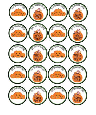 edible 20 x Halloween Personalised cupcake toppers uncut 9 (wafer card)
