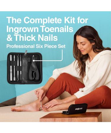 ZenToes Professional Pedicure Tools Set - Stainless Steel Files, Toenail Clippers, Ingrown Toenail Lifter, Cuticle Cleaner with Storage Case - Buy Online on GoSupps.com