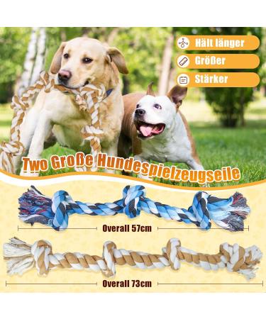 GaiusiKaisa Dog Rope Toy - Extra Large Indestructible 100% Cotton - Perfect for Aggressive Chewers Tug of War for Large & Medium Dogs - 74cm & 58cm - Buy Online on GoSupps.com