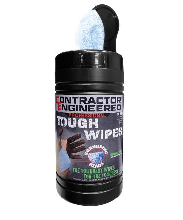 CE Tools Pro Tough Wipes with Scrubbing Beads, 50 Count