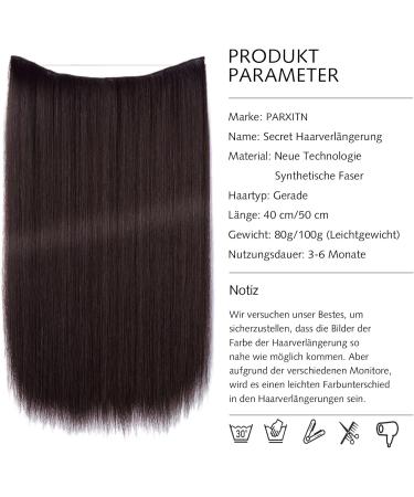 PARXITN Secret Hair Extensions 50 cm Long Invisible Wire Hair Extensions Secret Hair Extensions Silky Straight Synthetic Hairpieces Fish Line 1 Piece Hair for Women Dark Brown - Buy Online on GoSupps.com