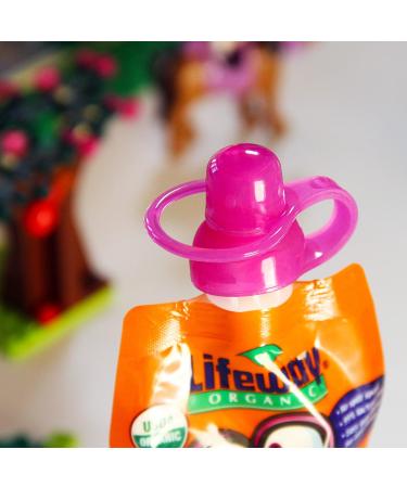 ChooMee SoftSip Food Pouch Tops | 100% Silicone | 2 CT Green Purple Swirl - Buy Online on GoSupps.com