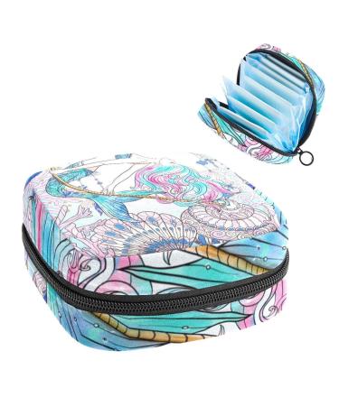 Women's bonds storage pockets Stillpad keeper mermaid underwater portable period kit pocket feminine product bag for women girls color4