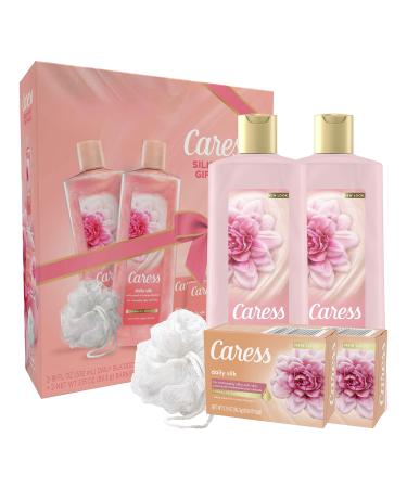Caress Daily Silk Bar Soap & Hydrating Body Wash Gift 4 count
