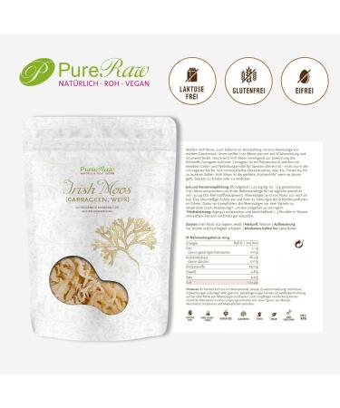 Buy Irish Moss Sea Moss Cartilage Tang - Wild Collection Vegan Raw Carrageen Algae | Emulsifier & Thickening Agent | Pureeraw 50g - Buy Online on GoSupps.com