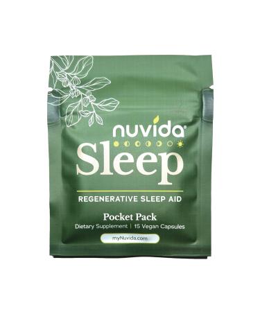 Nuvida Sleep Pocket Pack - 15 Capsule Resealable Pouch for Travel or Trial | Ashwagandha L-Theanine GABA and Magnesium Glycinate | Restful Nights with No Melatonin | 15 Capsules - 15 Count