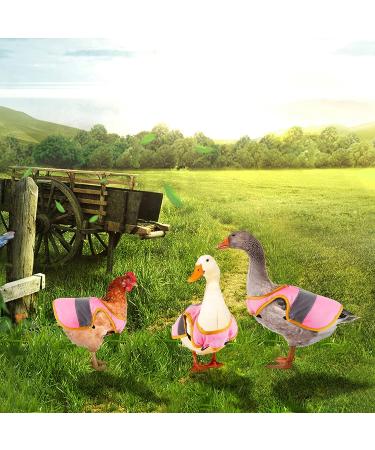 3 Pcs Adjustable Reflective Hen Vest Set - Chicken Harness & Saddle Aprons for Feather Protection - Ideal for Duck, Goose, Poultry, Dog - Pink - Buy Online on GoSupps.com