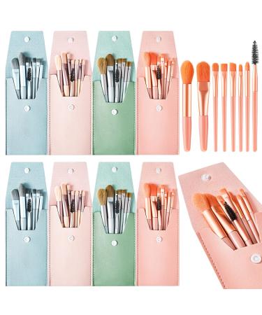 Zhehao 8 Sets Travel Makeup Brush Set Brushes Bag Bridesmaid Gift Foundation Brush with Travel Makeup Bag for Wedding Bridal Shower Favors Bachelorette Party Gift