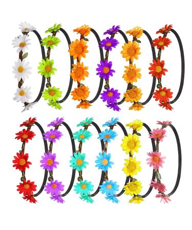 FEPITO 12-Piece Multicolor Flower Headband Garland - Bohemian Flower Crown for Women & Girls | International Shipping Available - Buy Online on GoSupps.com
