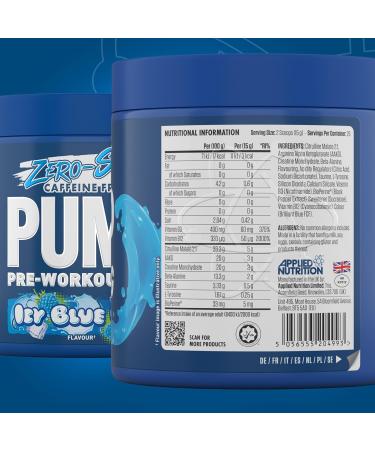 Pump 3G Pre-Workout (Zero Stimulant) Icy Blue Raz (EAN 5056555204993) 375 g - Buy Online on GoSupps.com