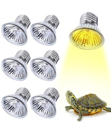 Turtle heat lamp 6 pieces of heating light bulb 50W UVB Dimmable halogen light bulb E27 heat spot lamp 220-240V pet heating lamp for lizards aquarium reptiles turtles amphibians etc.