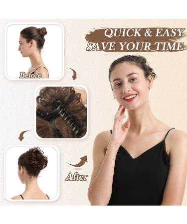BARSDAR Claw Clip Messy Bun Hairpiece - Curly Synthetic Hair Extension for Women - Grey - Buy Online on GoSupps.com