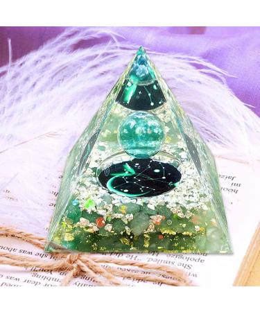 Crystal Pyramid Green Aventurine Zodiac Sagittarius Orgone Pyramid Healing Crystal Postive Energy Orgonite Crystal Healing for Yoga Meditation Stress Reduce (Sagittarius)