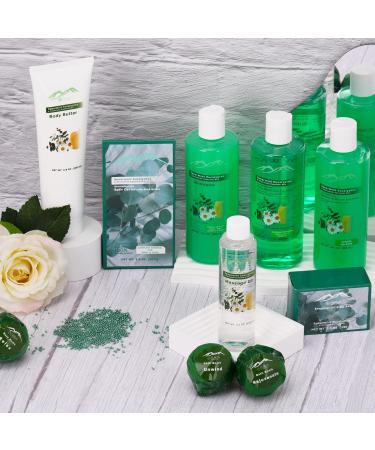 Spearmint Eucalyptus XL Bath & Body Spa Gift Basket - Natural & Sulfate Free Aromatherapy Set for Men & Women - Buy Online on GoSupps.com