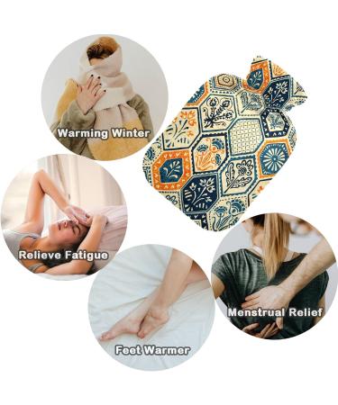 NAANLE Ethno-Patchwork Hot Water Bottle - 1L for Pain Relief & Therapy | Warm & Cool Comfort for Bed Hands & Feet - Buy Online on GoSupps.com