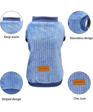 YAODHAOD XL Dog Sweater - Plush Soft & Warm Winter Clothes for Dogs & Cats - Blue - Buy Online on GoSupps.com