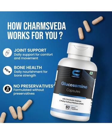 CHARMSVEDA Glucosamine Capsules with Chondroitin & MSM Support Joint & Muscle Health Overall Wellness & Immune Support* 60 Vegan Capsules - Buy Online on GoSupps.com