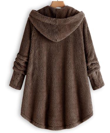 Hanxiulin Oversized Women's Fleece Jacket - Warm Long Lightweight Winter Coat - 5XL Coffee Color - Buy Online on GoSupps.com