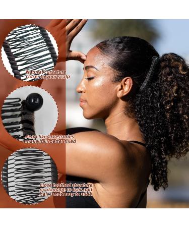 2 PCS Banana Hair Clips Large Size Stretch Banana Clip 30 Teeth Vintage Clincher Combs Non Slip Banana Clip Banana Hair Grips Elastic Banana Hairpin for Women Natural Thick Hair Curly Hair Brown - Buy Online on GoSupps.com