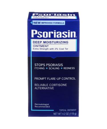 Psoriasin Deep Moisturizing Ointment - 2% Coal Tar - Stops Psoriasis Itching Scaling Redness - 4.2 oz