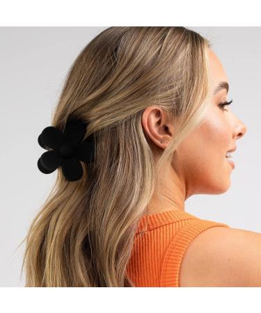 6PCS Flower Claw Clips Set - Cute Matte Hair Claws for Strong Hold - Hair Accessories for Women and Girls - White, Grey, Black, Khaki, Coffee - Buy Online on GoSupps.com