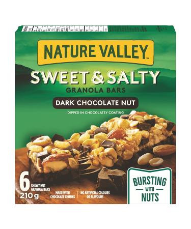 NATURE VALLEY Sweet & Salty Dark Chocolate Nut Granola Bars - 6 ct 210g Box | Imported from Canada - Buy Online on GoSupps.com