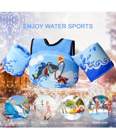 Kids Swim Vest for Swimming Training | Faxpot Toddler Swim Aid Floats for 30-60 lbs Boys/Girls | Shoulder Harness & Arm Wings | Sea Beach Pool | Sky-Blue - Buy Online on GoSupps.com