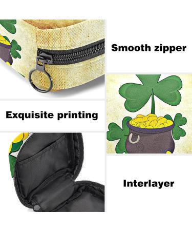 Menstrual Bag with Zipper for Women & Girls - Irish St. Patrick's Day Clover Design | Eco-Friendly & Stylish Travel Storage - Buy Online on GoSupps.com