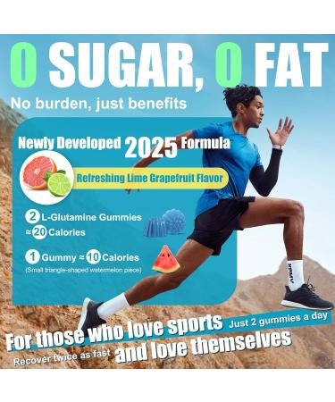 L-Glutamine Gummies 1000mg with BCAA Potassium Magnesium & Vitamin C Muscle Recovery Endurance Support & Daily Nutrition Portable Supplement for Men&Women Lime Grapefruit Flavor 60 Count 60 Count (Pack of 1) - Buy Online on GoSupps.com