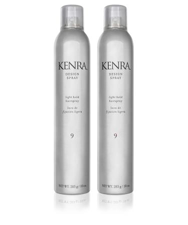 Kenra Design Spray 9 | Light Hold Hairspray | Tames Frizz & Flyaways | Lightweight Brushable Formula | All Hair Types 10 Ounce (Pack of 2)