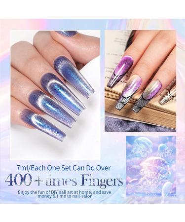 BORN PRETTY Auroras Cat Glitter Magnetic Gel Polish Set - 6Pcs 7ML LED Gel Nail Art Manicure Kit - Buy Online on GoSupps.com