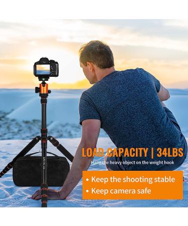 VICTIV 80 Camera Tripod - Aluminum Heavy Duty DSLR Tripod for Travel with 360 Ball Head and Carry Bag - Professional Tripod for Canon Nikon - AT40 Orange - Buy Online on GoSupps.com