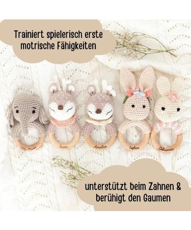 Personalized Baby Bite Ring - Engraved Elephant Teether - Unique Baptism Gift for Boys & Girls - Custom Baby Rattles from 0 Months - Buy Online on GoSupps.com