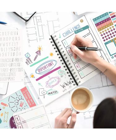 Dotted Journal Stencil Set - Easy Planner Accessories for Bullet Journals - Includes Checklists and Calendars - Buy Online on GoSupps.com