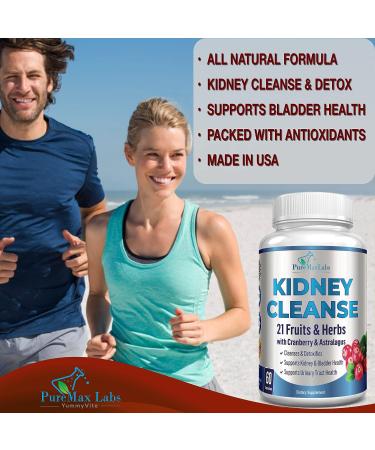 YUMMYVITE Herbal Kidney Cleanse with Cranberry Extract - 60 Vegan Capsules for Detox & Urinary Health - Buy Online on GoSupps.com