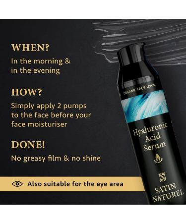 Hyaluronic Acid Serum for Men 75ml Day and Night Serum for Face with Aloe Vera and Spirulina - Hyaluronic Acid Serum for Face - Anti Aging Face Cream Men Skin Care for Men by Satin Naturel - Buy Online on GoSupps.com