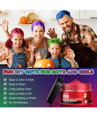 Premium Temporary Hair Color Wax Set for Halloween & Cosplay | DIY Styling for Parties Christmas & Nightclubs | Ideal Gifts for All Ages - Buy Online on GoSupps.com