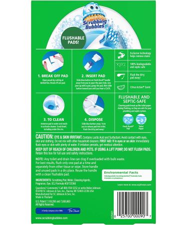 Scrubbing Bubbles Fresh Brush Flushable Refills - Citrus Action Scent - 36 Count Total - Pack of 3 Boxes - Buy Online on GoSupps.com