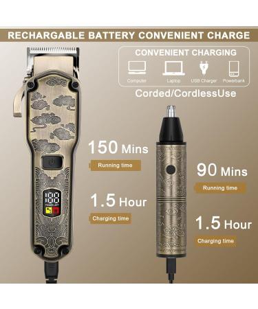 Hatteker Professional Hair Clipper Hair Trimmer Beard Trimmer Waterproof Hair Cutting Kit Barber Clipper Cordless Nose Trimmer Detail Trimmer - Buy Online on GoSupps.com