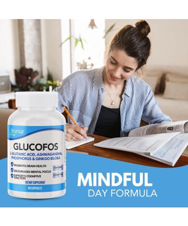 Arymar Glucofos Complex with L-Glutamic Acid Ashwagandha Ginkgo Biloba & Phosphorus 60 Capsules 2 Pack - Buy Online on GoSupps.com
