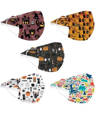 50PC Halloween Disposable Face_Masks for Adults Kids 3-Ply Colorful Breathable Face_Mask with Nose Wire Protective Facemask (50PC disposable for Adults G) - Buy Online on GoSupps.com