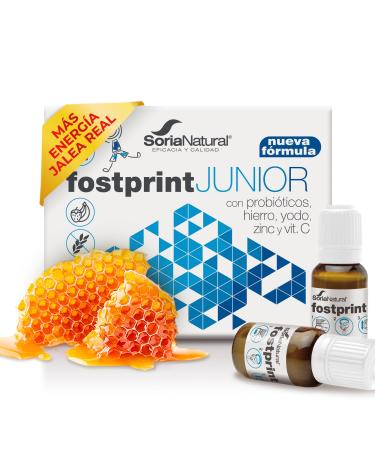 Soria Natural Fostprint Junior Essentielle vitamins and nutrients for the little ones royal jelly vitamin C iron propolis vitamins B and D probiotics for children 20 bottles